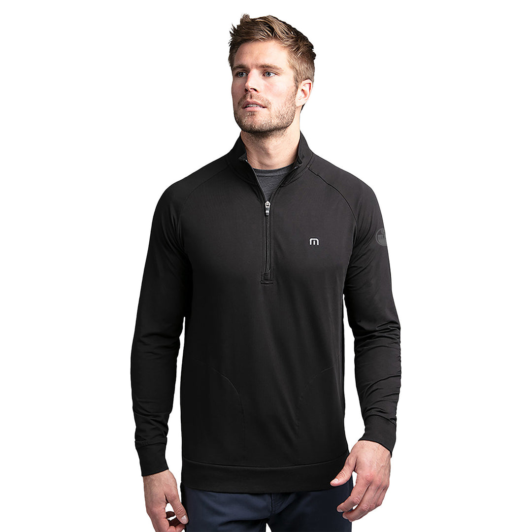 Edmonton Oilers TravisMathew Black Zachary Half-Zip Sweatshirt